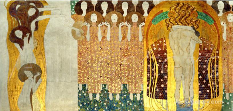 The Final Chorus of Beethovens 9th Symphony by Gustav Klimt paintings reproduction